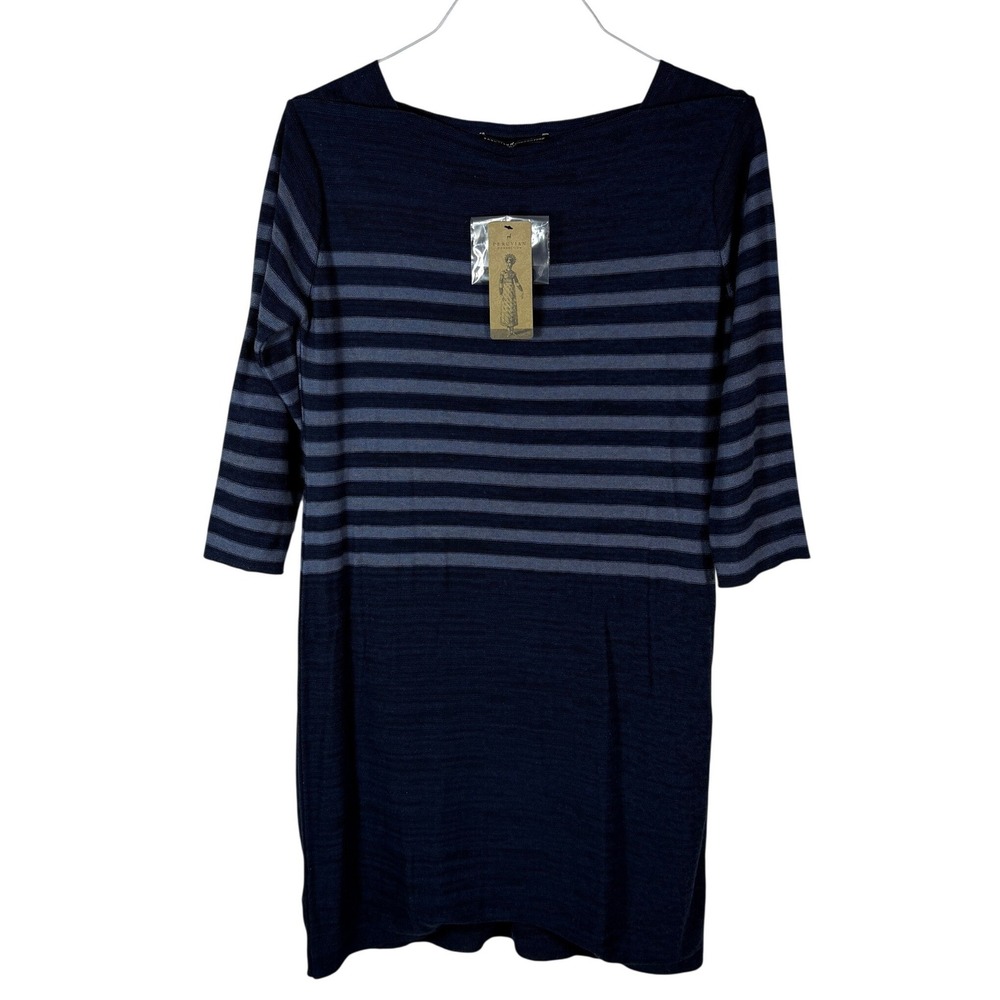 NEW Peruvian Connection‎ Sapphire Deauville Tunic Dress Navy Blue Pima Cotton M